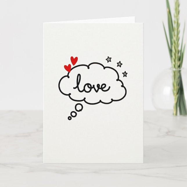 Minimalistisk grafikkort med kärlek kort (Framsida)