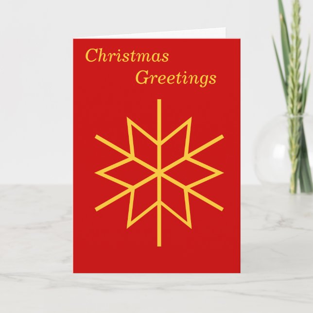 Minimalistisk grafisk design guld star för julmas helgkort (Framsida)