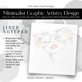 Minimalistisk grafisk konstnärlig design Linjerad Anteckningsblock