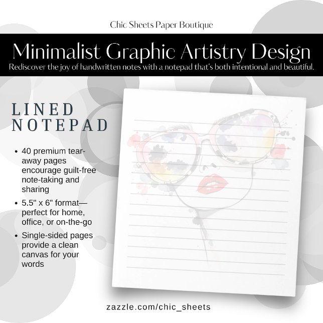 Minimalistisk grafisk konstnärlig design Linjerad  Anteckningsblock (Skapare uppladdad)