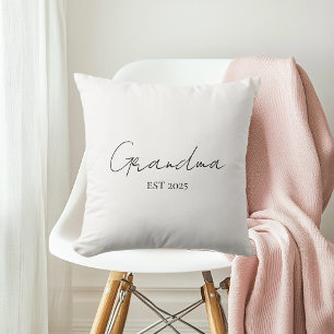 Minimalistisk Grandma EST 2025 Personlig Gift Kudde