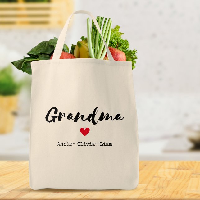 Minimalistisk Grandma Script Anpassningsbar Barnba Tygkasse (Skapare uppladdad)