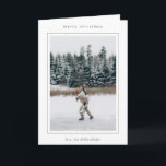 Minimalistisk Gräns foto Modern jul Helgkort<br><div class="desc">Modern julkort med en minimalistisk design med ditt foto inuti ett enkelt ram.</div>