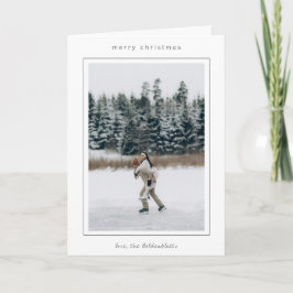 Minimalistisk Gräns foto Modern jul Helgkort