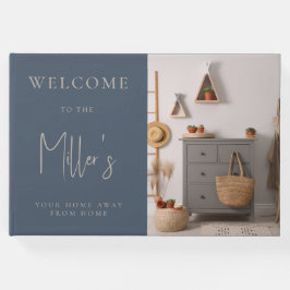 Minimalistisk Grått Beige Airbnb Vacation Rental Gästböcker