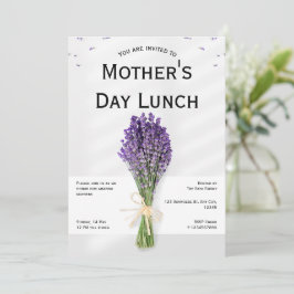 Minimalistisk Grått Lila Mors dag Inbjudan