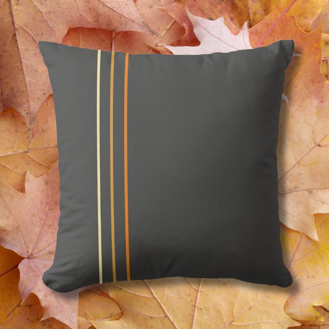 Minimalistisk Grått Orange Autumnal Dekorativ kudd Kudde (Skapare uppladdad)
