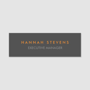 Minimalistisk Grått-Professionell Modern Namnbricka