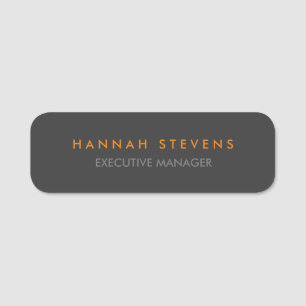 Minimalistisk Grått-Professionell Modern Namnbricka