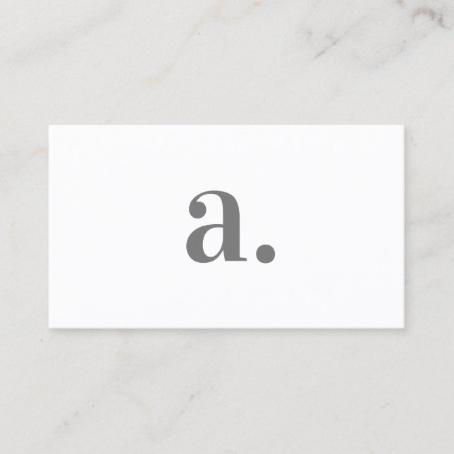 Minimalistisk Grått White Monogram Modern Elegant Visitkort (Framsida)