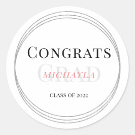 Minimalistisk Gratulerar Grad-klass 2024 Studenten Runt Klistermärke