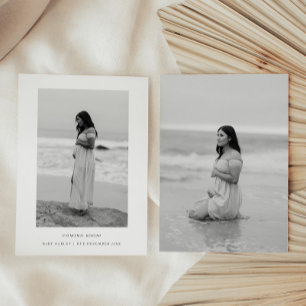 Minimalistisk Gravid med 2-foto svart vitt Baby Meddelande