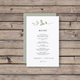 Minimalistisk Greenery | Botaniskt Bröllop Menu