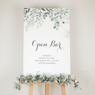 Minimalistisk Greenery Eucalyptus Bröllop Open Pub Poster
