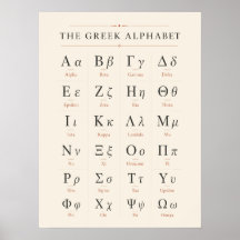 Minimalistisk grekisk alfabet utbildningsklassrum