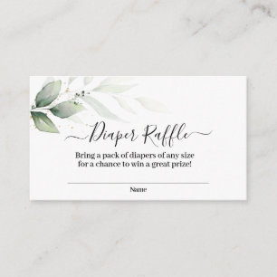 Minimalistisk grey Diaper Raffle Tilläggskort