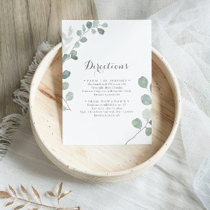 Minimalistisk Grey Eucalyptus Bröllop riktning Tilläggskort