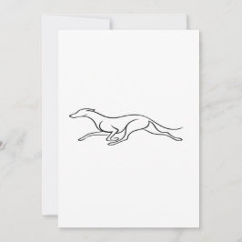 Minimalistisk Greyhound Enkel Linje Konst Platt Vä Tack Kort
