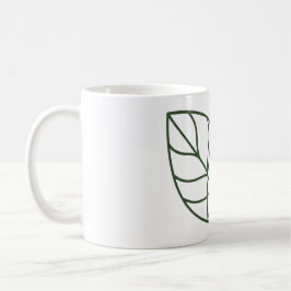 Minimalistisk grön bladlinjekonst kaffemugg