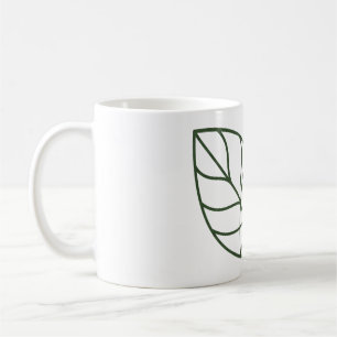 Minimalistisk grön bladlinjekonst kaffemugg