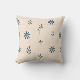 Minimalistisk grön blomster  kudde