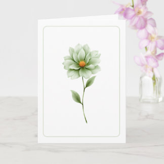 Minimalistisk grön blomster tomt vikbart vykort