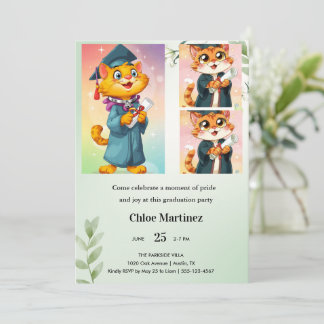 Minimalistisk grön blomsterklassisk inbjudan