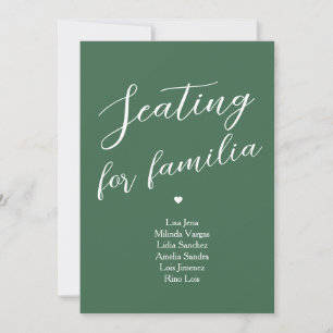 Minimalistisk grön emalj bord sittplatser familj inbjudningar