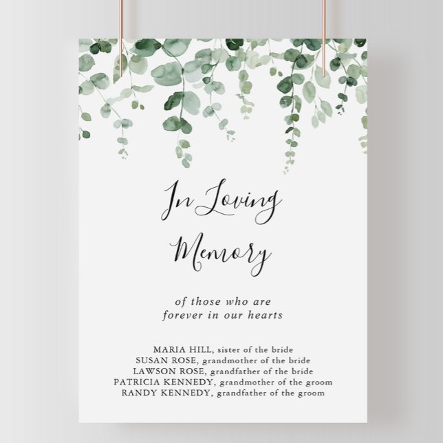 Minimalistisk grön eukalyptus Minnestavla Poster (Skapare uppladdad)