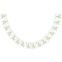 Minimalistisk grön farnbröllopsskylt vimplar