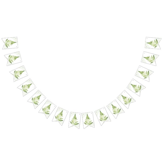 Minimalistisk grön farnbröllopsskylt vimplar (Alla)
