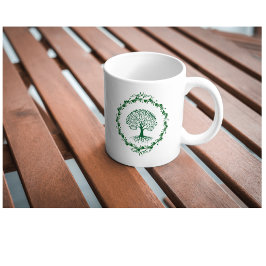 Minimalistisk Grön Livets Träd-Mugg Kaffemugg