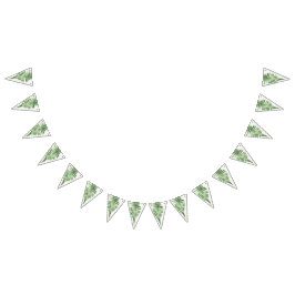 Minimalistisk grön ormbunks vigselskylt vimplar