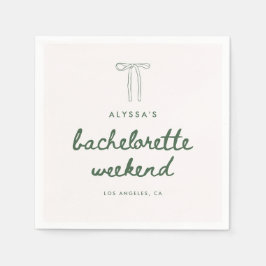 Minimalistisk grön skript Coquette möhippa Pappersservett