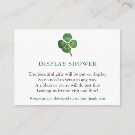 Minimalistisk grön St Patricks Day-visning Duschen Tilläggskort