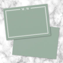 Minimalistisk Grön Två Border Monogramm
