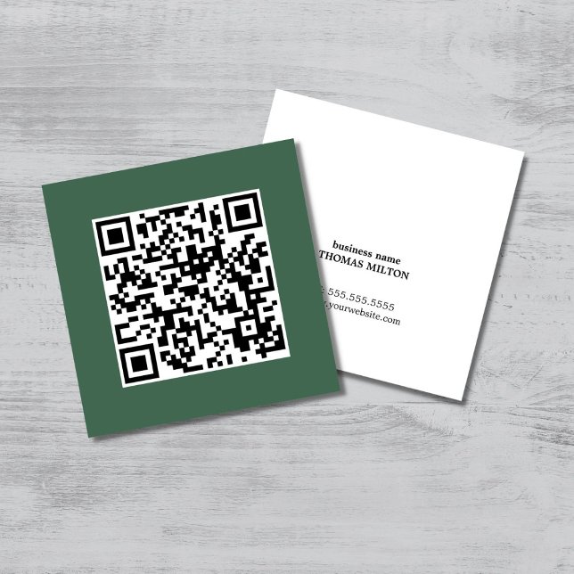Minimalistisk Grönt av Elegant QR-kodkonsult Fyrkantigt Visitkort (Skapare uppladdad)