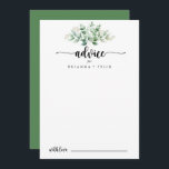 Minimalistisk Grönt av kalligrafi Eucalyptus Bröll Rådkort<br><div class="desc">Detta minimalistiska calligraphy grönt eucalyptus bröllop-rådgivningskort är perfekt för ett rustiskt bröllop. Utformningen har handmålad grönt med vattenfärg,  eukalyptus,  inspirerande naturskönhet. De här korten är perfekter för bröllop,  möhippa,  babydusch,  studentfest och mycket mer. Anpassa korten med namn från bruden och brudgummen,  blivande föräldrar eller student.</div>