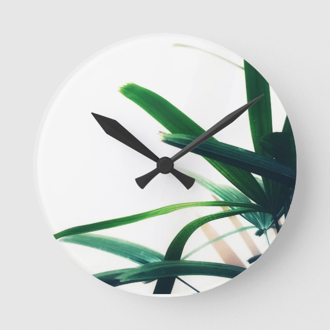 Minimalistisk Grönt Elegance Rund Klocka (Framsida)