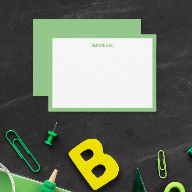 Minimalistisk Grönt, ett Gräns, anpassa Anteckningskort (Skapare uppladdad)