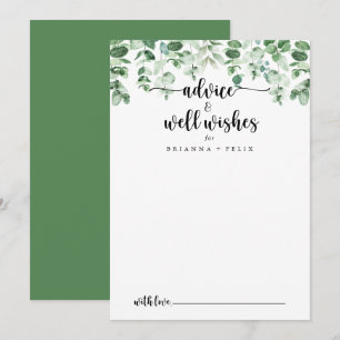 Minimalistisk Grönt Eucalyptus Bröllop well Önskem Rådkort