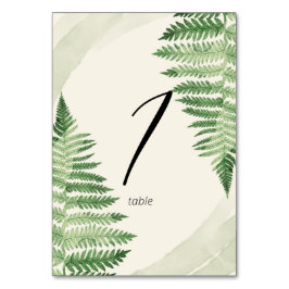 Minimalistisk Grönt Fern Bordsnummer