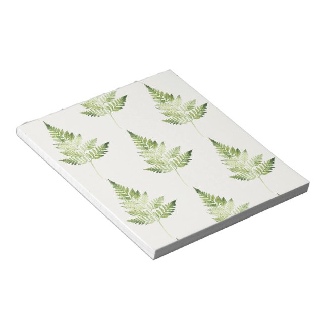 Minimalistisk Grönt Fern Botanical Illustration Anteckningsblock (Vinklad)
