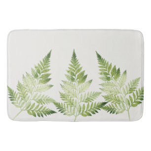 Minimalistisk Grönt Fern Botanical Illustration Badrumsmatta