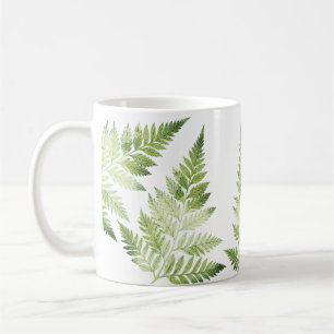 Minimalistisk Grönt Fern Botanical Illustration Kaffemugg