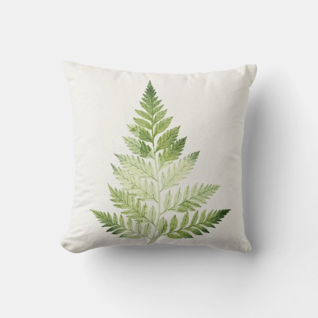 Minimalistisk Grönt Fern Botanical Illustration Kudde (Framsida)
