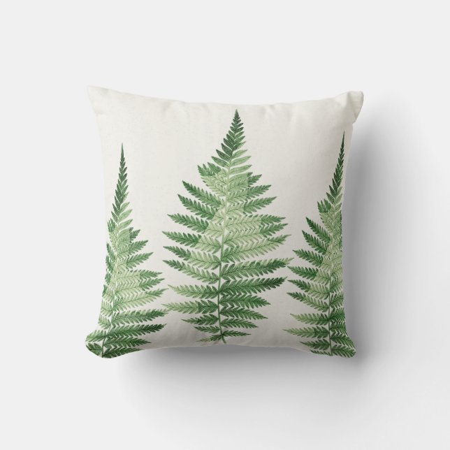 Minimalistisk Grönt Fern Botanical Illustration Kudde (Framsida)