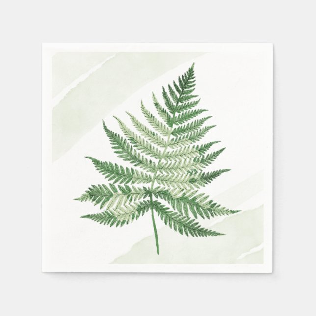 Minimalistisk Grönt Fern Pappersservett (Framsidan)