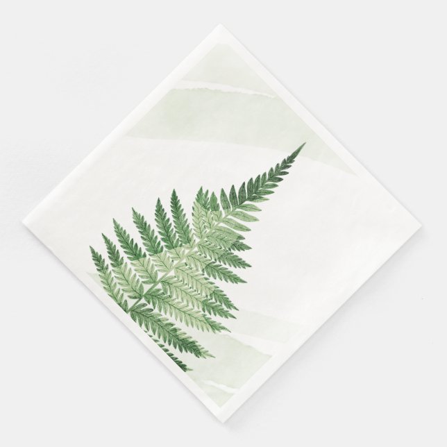 Minimalistisk Grönt Fern Pappersservett (Hörn)