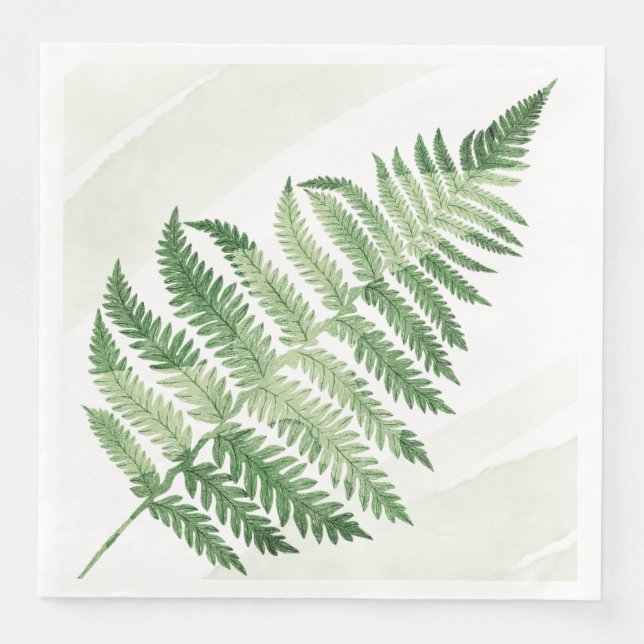 Minimalistisk Grönt Fern Pappersservett (Framsida)